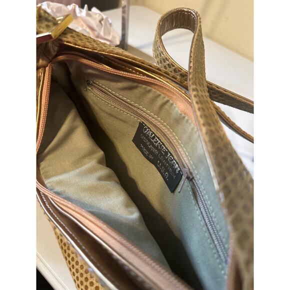 VTG Genuine Leather Shoulder Bag Baguette Textured Boho Y2K - Picture 11 of 13